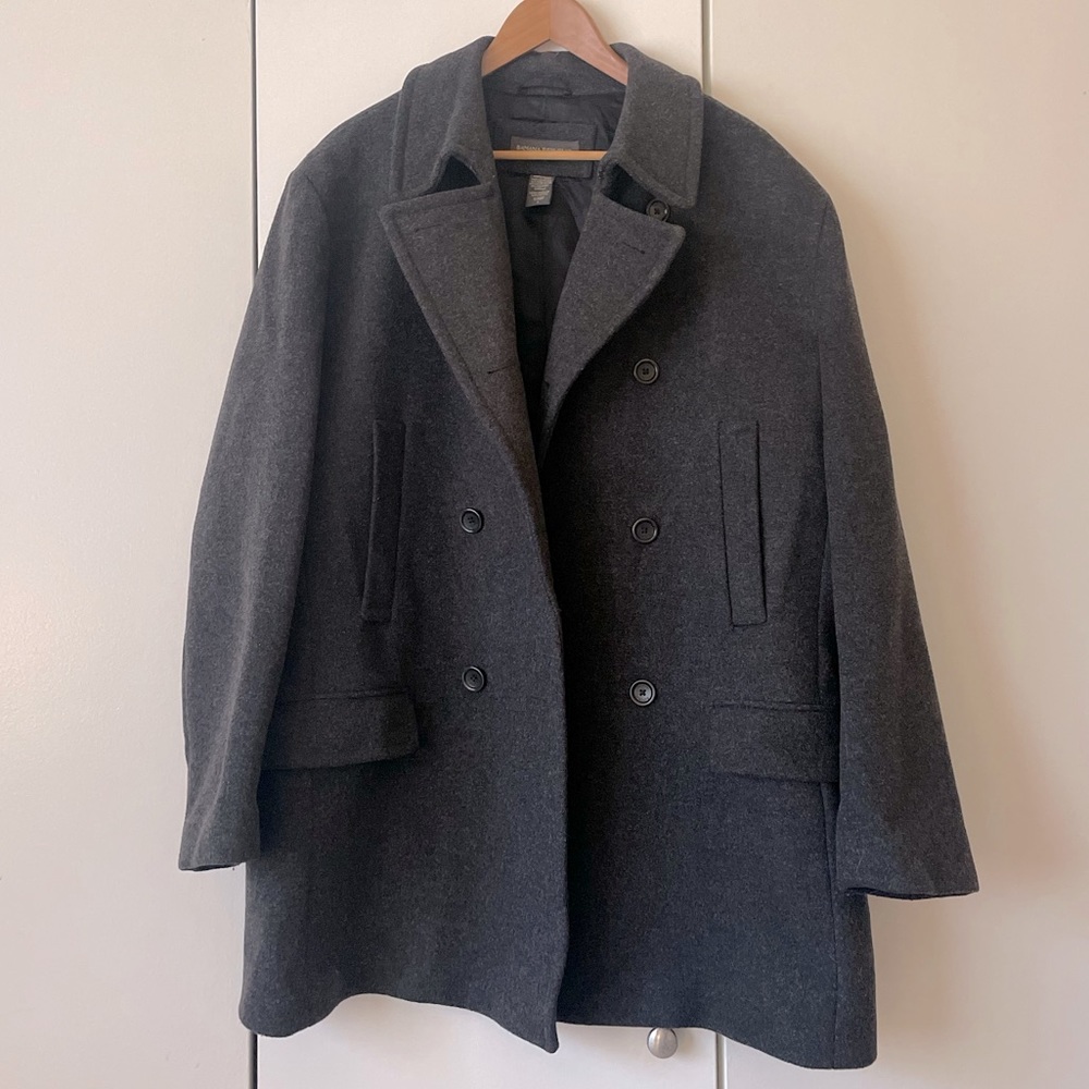Banana Republic Wool and Cashmere Peacoat - Mens Large Coat
